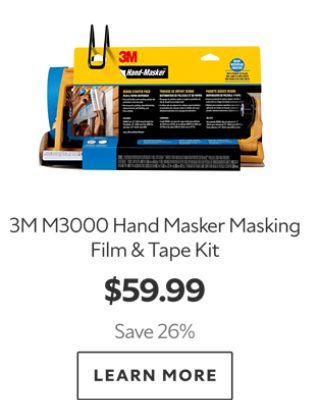 3M M3000 Hand Masker Masking Film & Tape Kit. $59.99. Save 26%. Learn more.