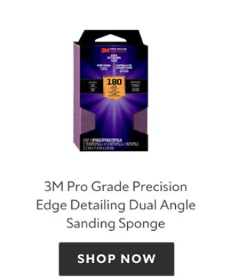 3M Pro Grade Precision Edge Detailing Dual Angle Sanding Sponge, shop now.