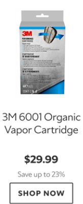 3M 6001 Organic Vapor Cartridge. $29.99. Save up to 23%. Shop now.