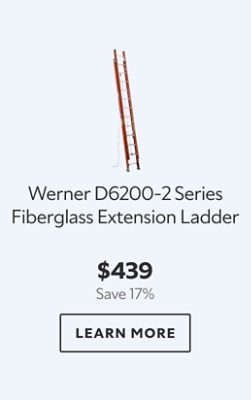 Werner D6200-2 Series Fiberglass Extension Ladder. $439. Save 17%. Learn more.