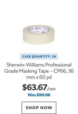 Sherwin-Williams Professional Grade Masking Tape - CP66, 36 mm x 60 yd. Case Quantity: 24. $63.57. Was $90.96. Shop now.