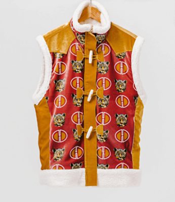 A vest designed by Dapper Dan.