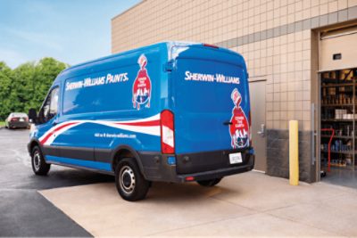 A Sherwin-Williams delivery van.