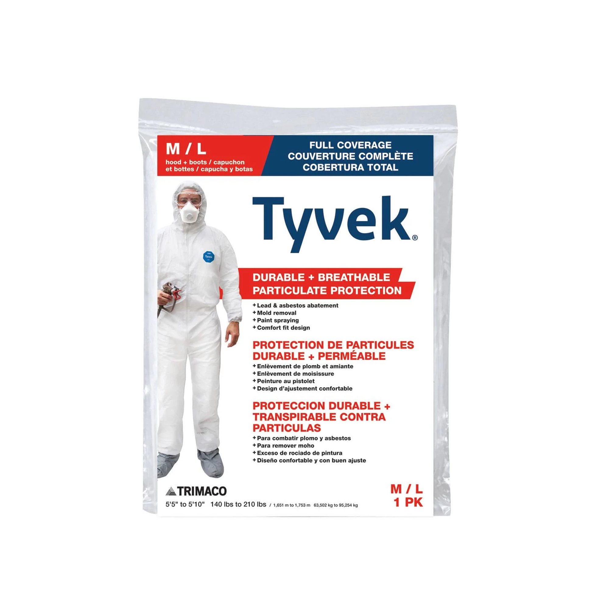 Trimaco DuPont Tyvek Protective Coverall with Hood and Boots