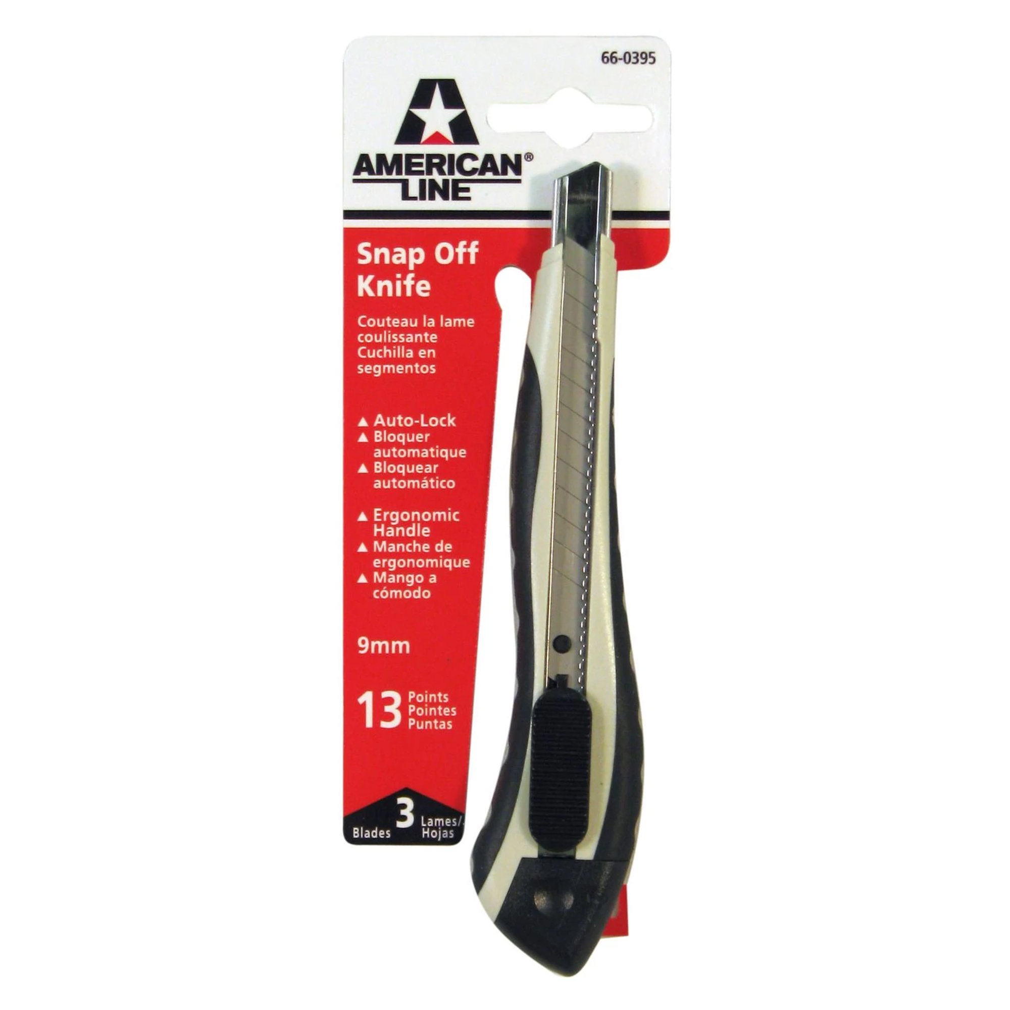 American Line 13 Point 9 mm Ergo SnapOff Knife with 3 Blades