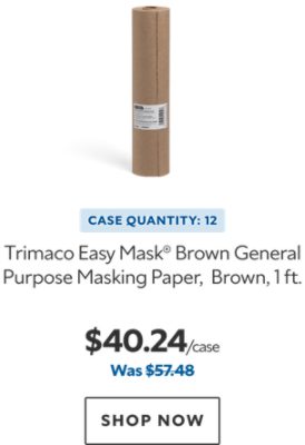 Trimaco Easy Mask Brown General Purpose Masking Paper, Brown, 1 ft. Case Quantity: 12. $40.24. Was $57.48. Shop now.