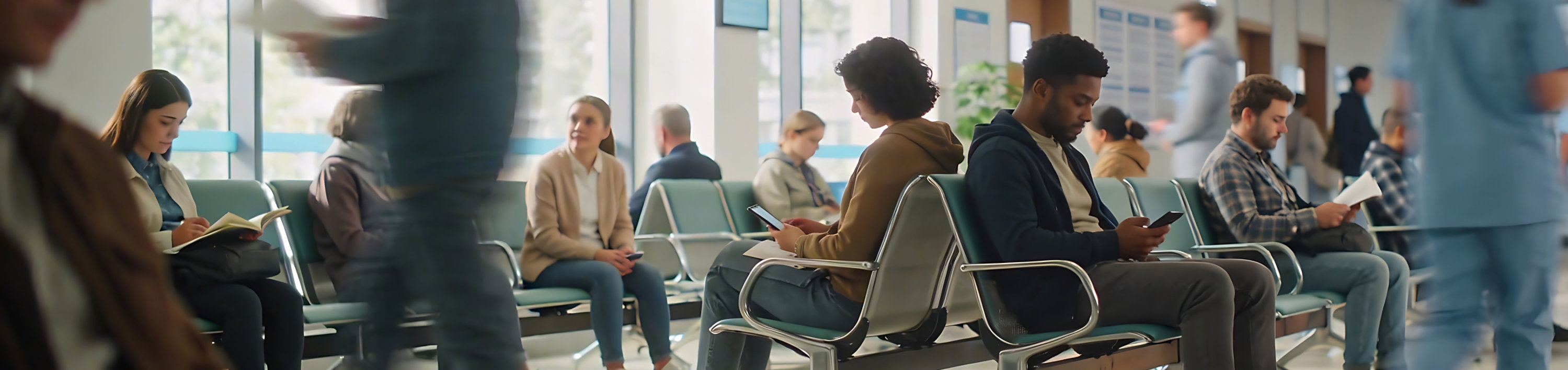 people waiting in a waiting area