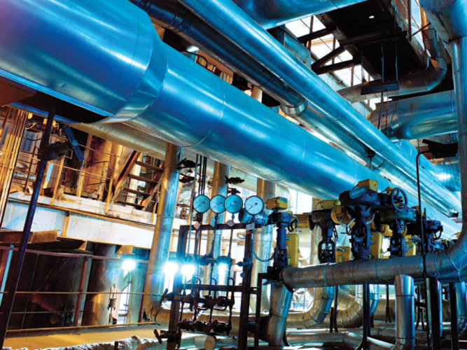 manufacturing facility pipes