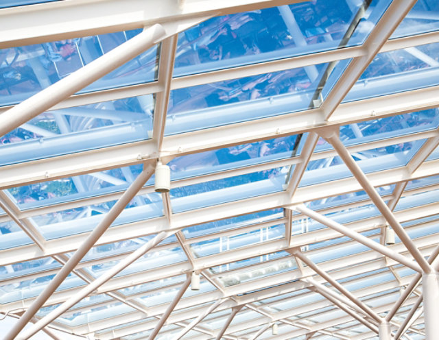 White primer on steel beams