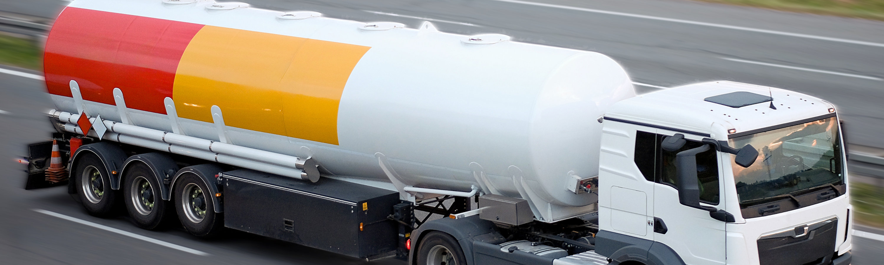 Transportater Carrier Tanker Truck on International Highway