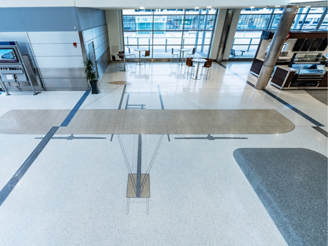 Terrazzo Floor in Atrium at Rocket Mortgage FieldHouse