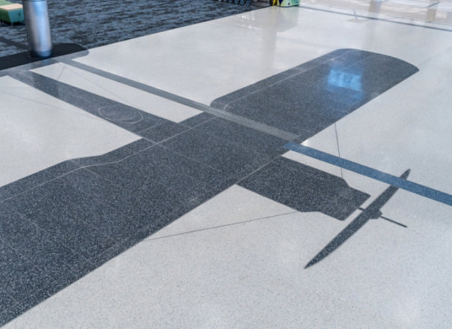 Resinous floor at an airport.