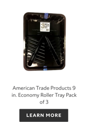 American Trade Products 9 in Economy Roller Tray Pack of 3 Product Card.
