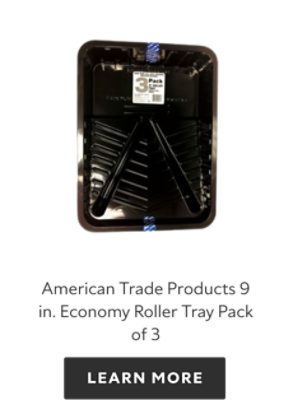 American Trade Products 9 in Economy Roller Tray Pack of 3 Product Card.