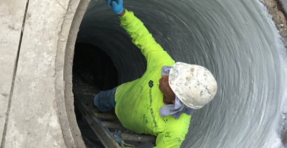 Man working in manhole