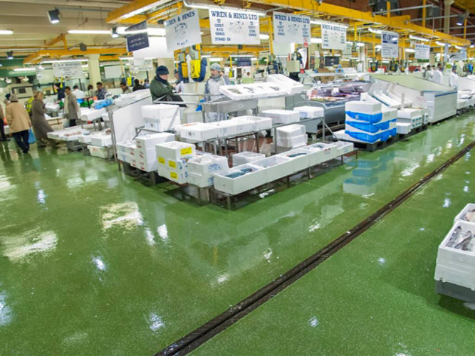 Sol d’un marché aux poissons