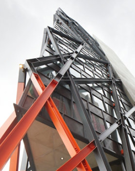 External coated steelwork of a building