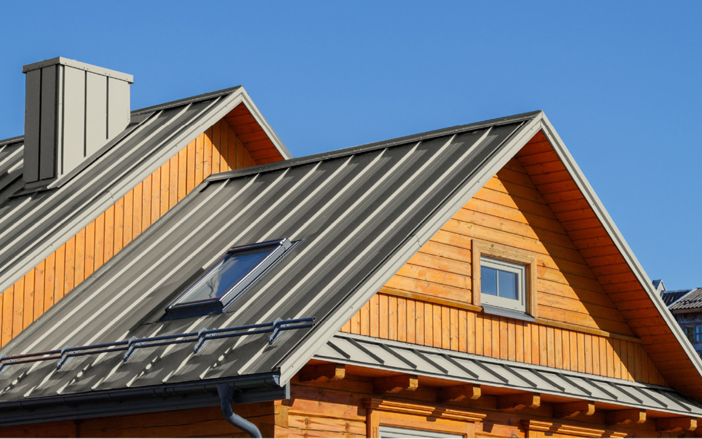 Cabin with metal roof