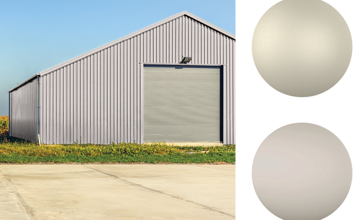 Ancient Marble and Fractal colors featured on a garage