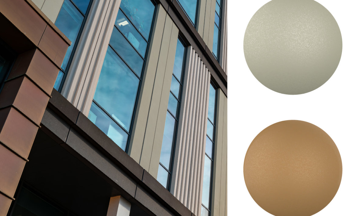 Precious Pyrite and Intersellar colors featured on a building