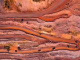 Colorful striated rock