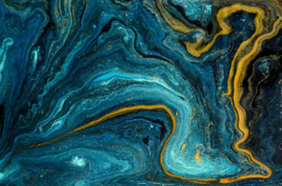 Blue and yellow marble background.