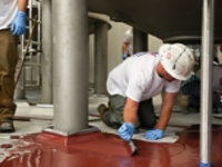 Urethane concrete resin floor install at brewery