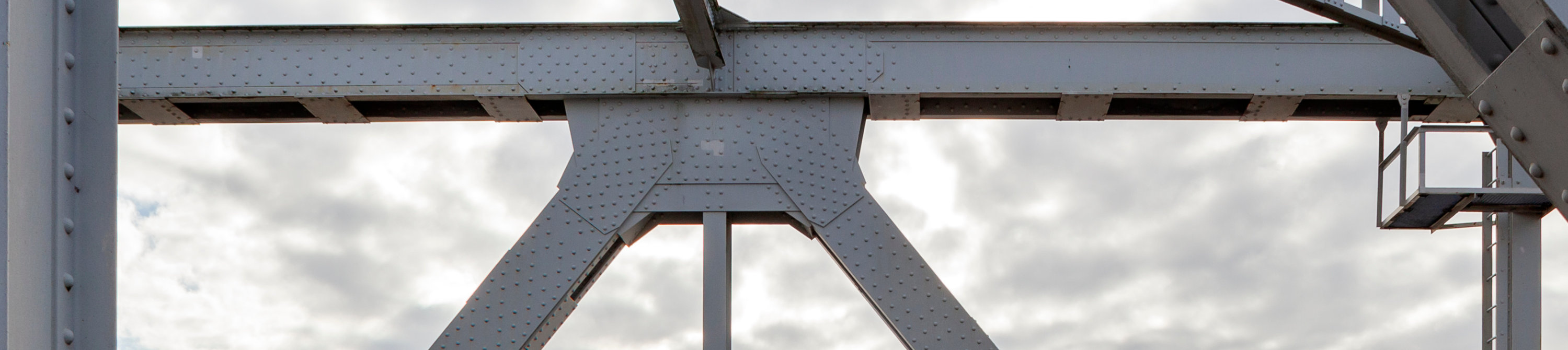 Up close shot of steel bridge