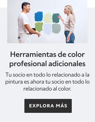 Herramientas de color profesional adicionales. Tu socio en todo lo relacionado a la pintura es ahora tu socio en todo lo relacionado al color. Explora mas. 