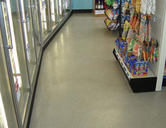Crylaflor Deco Quartz SL floor in a convenience store