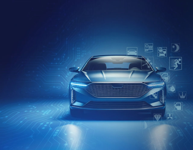 Dark Blue SUV with White LED Headlights and Primer characteristics