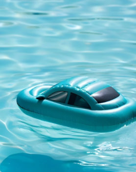 Car floaty in a swimming pool