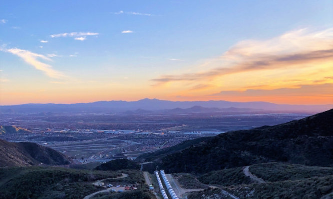 Beautiful landscape view of Devil Canyon Penstock at night