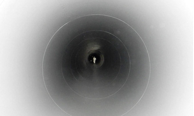 Inside of the penstock after coating product application
