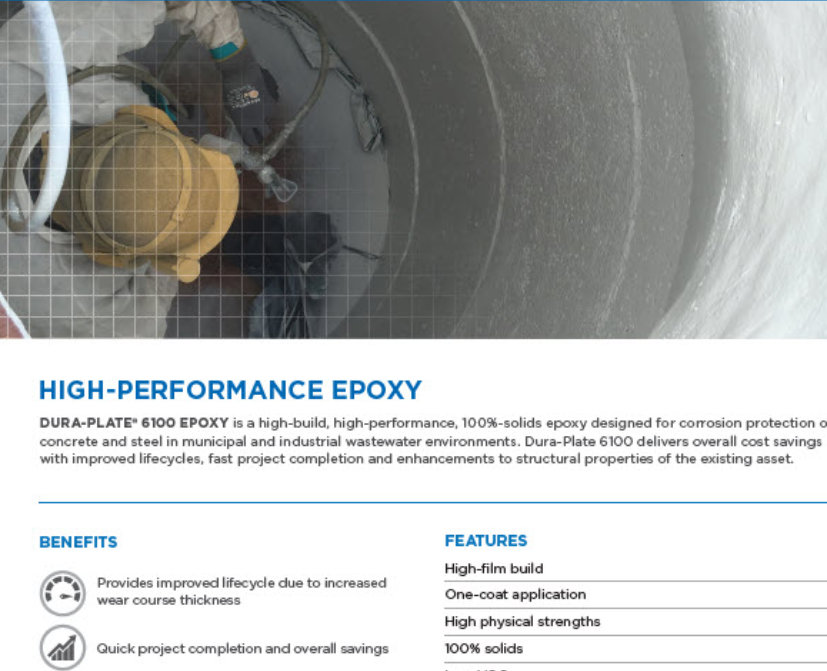 First page of Duraplate 6100 brochure