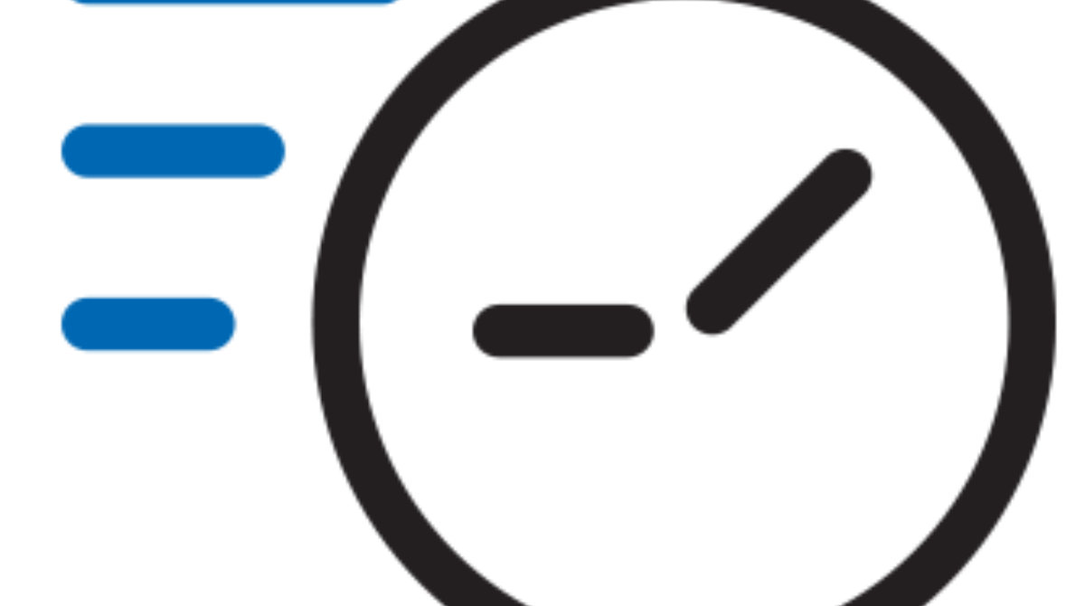 Icon of a clock going forward with speed
