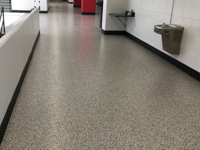 Hallway with epoxy floor