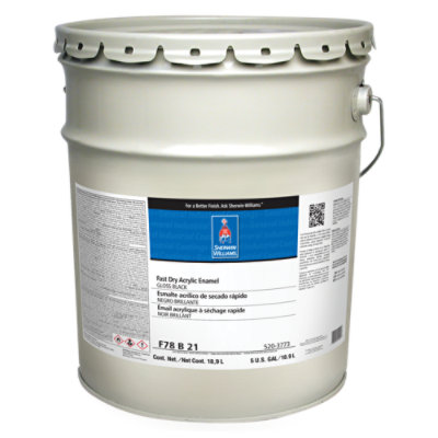 Fast Dry Acrylic Enamel Sherwin Williams   F78B00021 20 GI 5GAL METAL WHITE