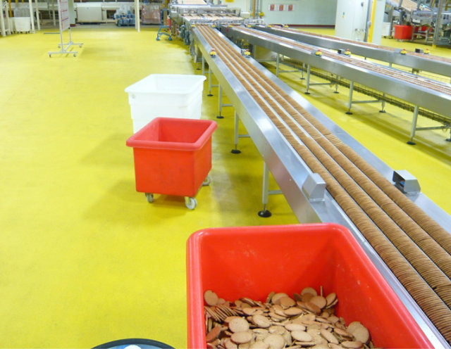 commercial bakery and processing floor