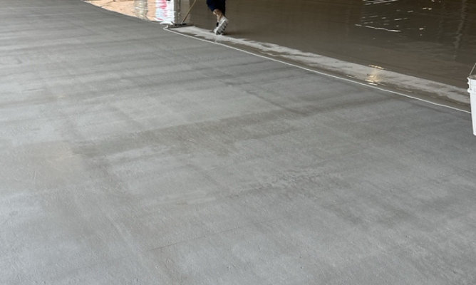 Concrete after primer was installed.