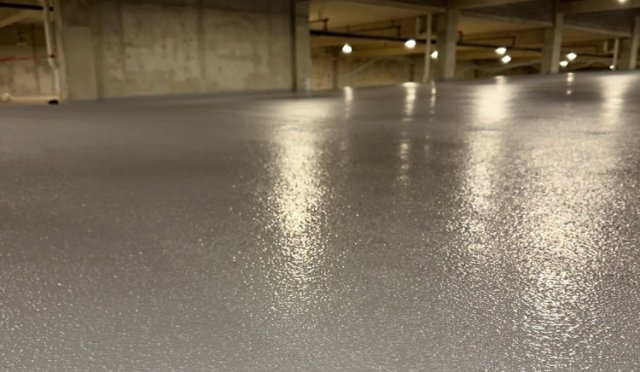 Parking garage with Sherwin-Williams Traffic Deck Coatings applied