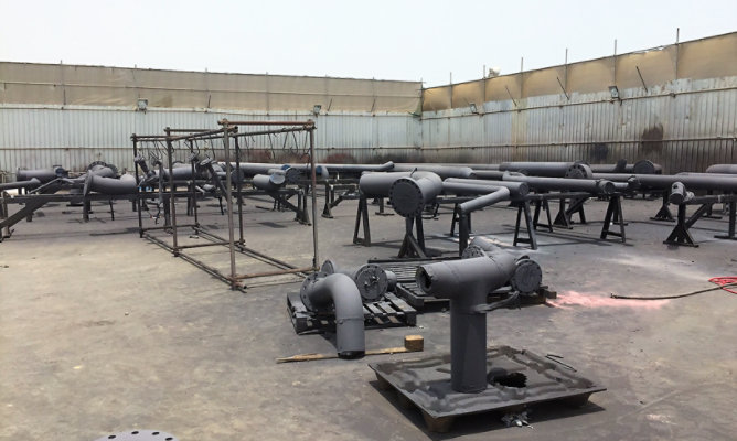 vessels, pipes and valves in oil & gas facility