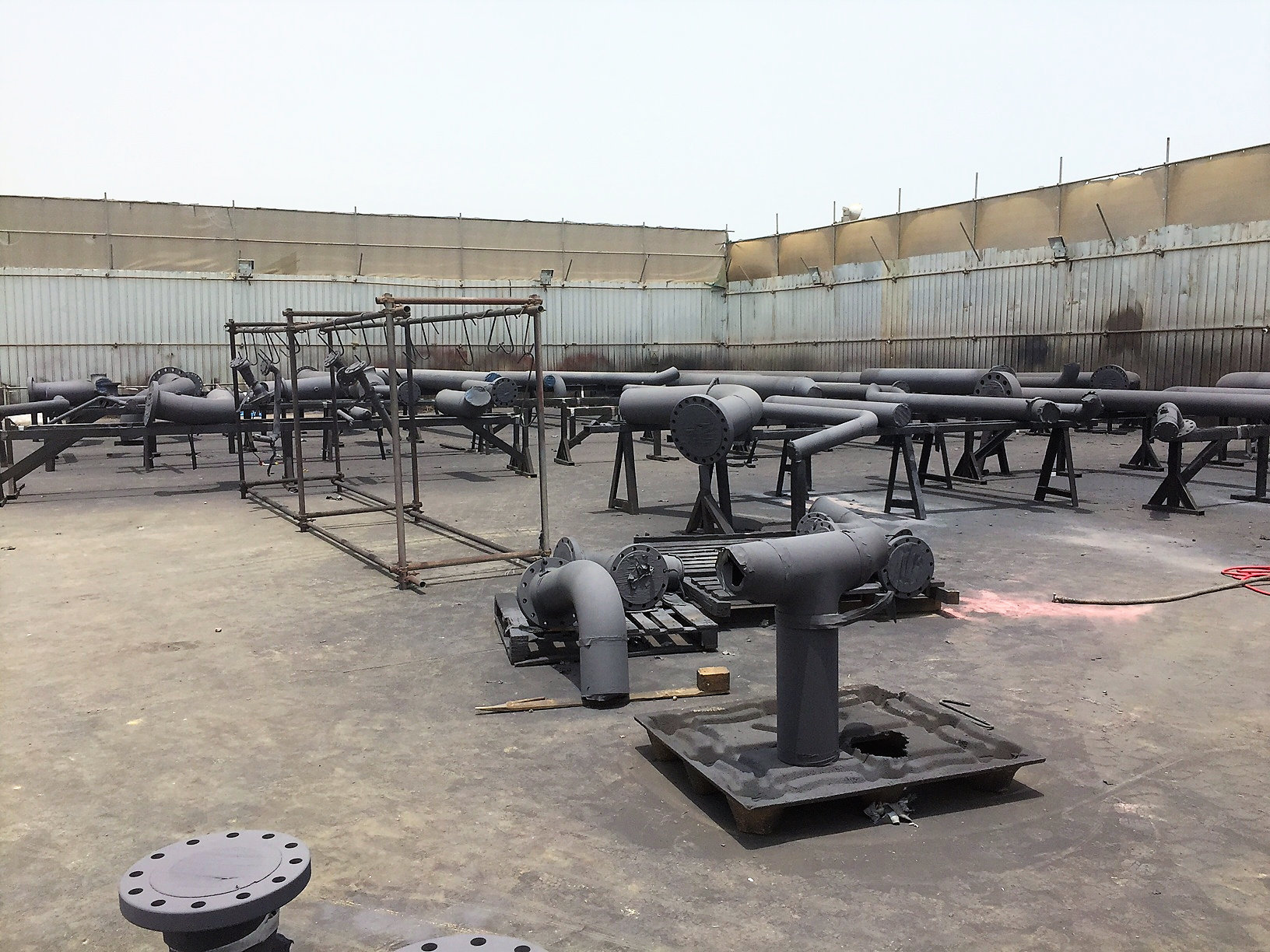 vessels, pipes and valves in oil & gas facility