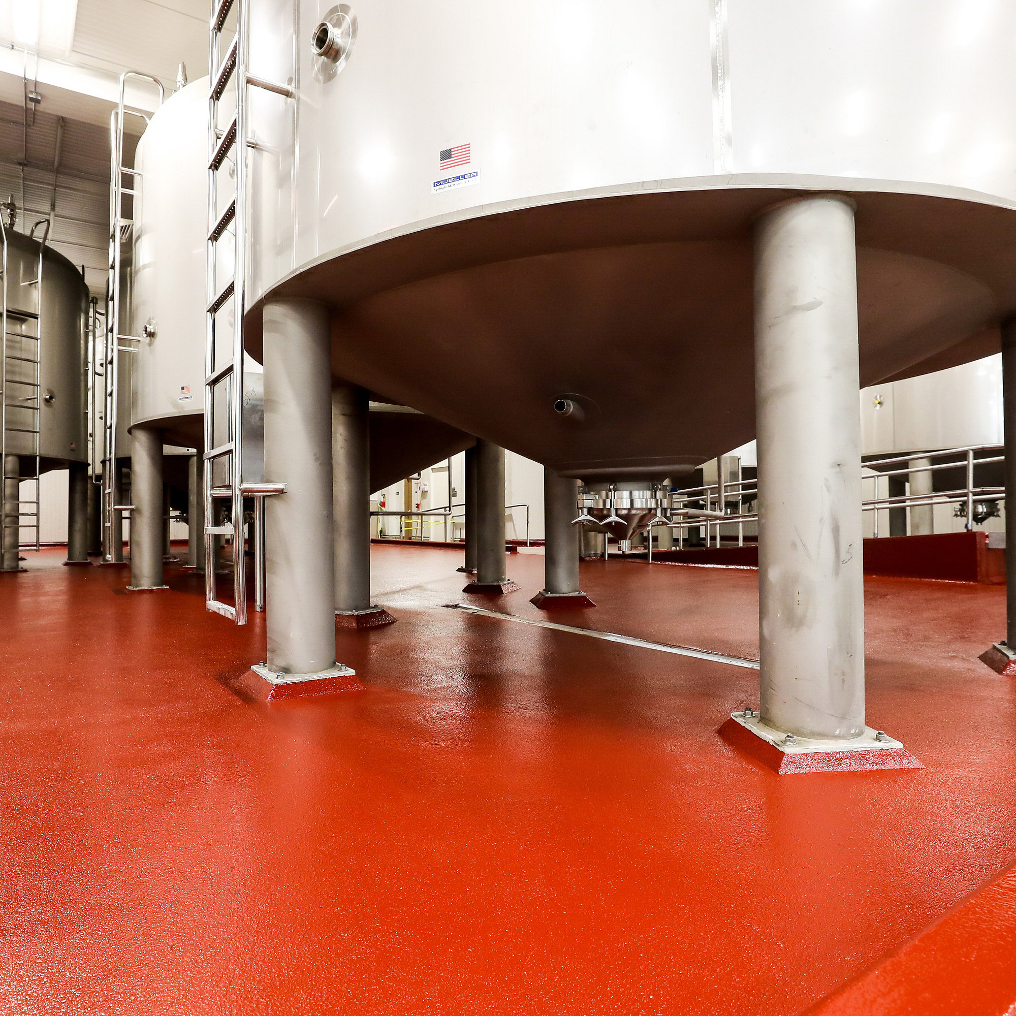 High performance flooring in a brewery facility