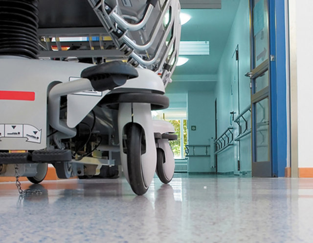 decorative patient room flooring in hospital