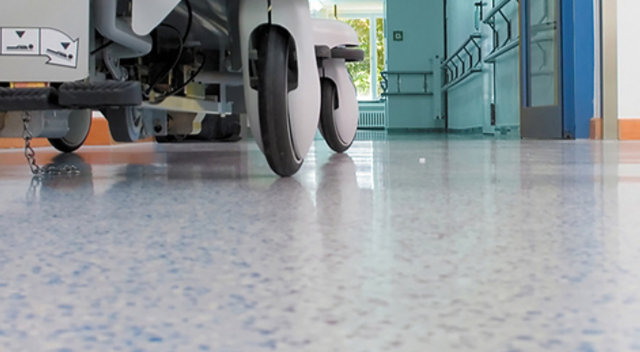 decorative resinous floor in hospital