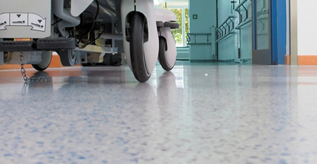 decorative resinous floor in hospital