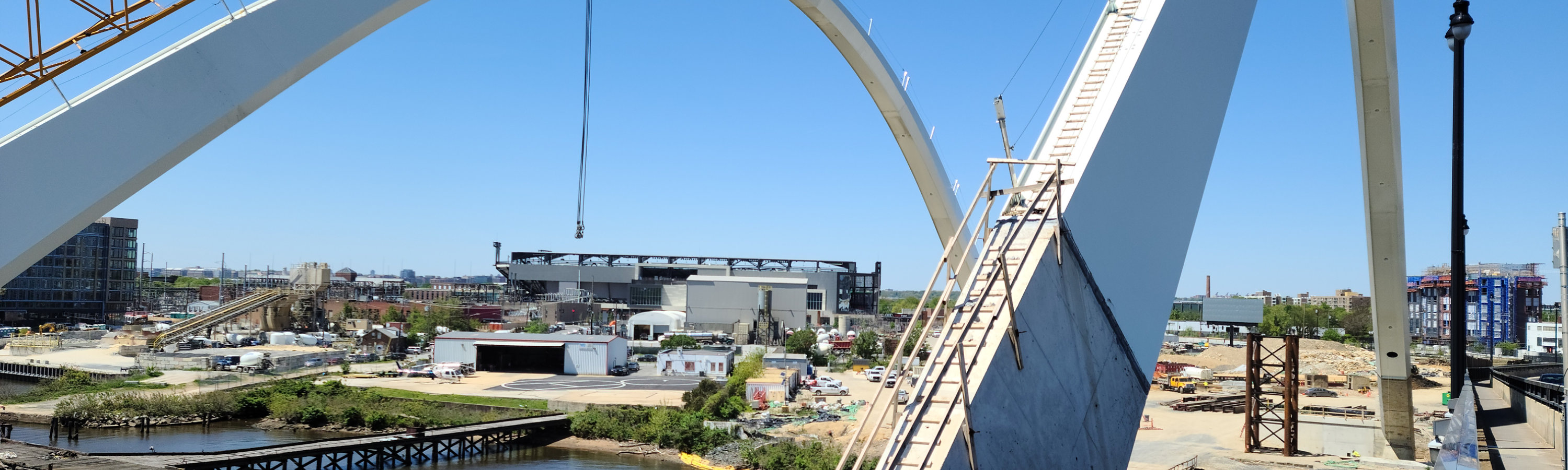 frederick douglass bridge being erected