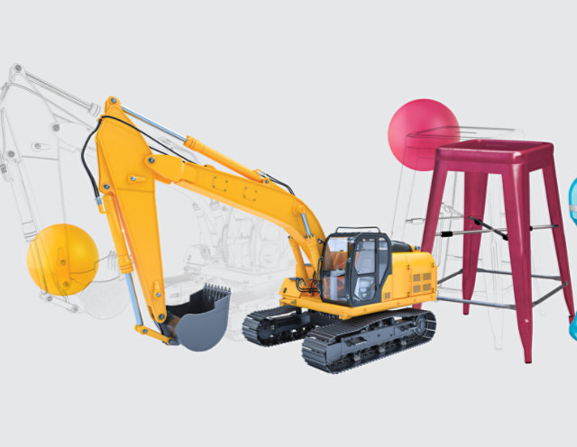 Una mezcla de productos manufacturados protegidos por Sherwin-Williams General Industrial coatings. 