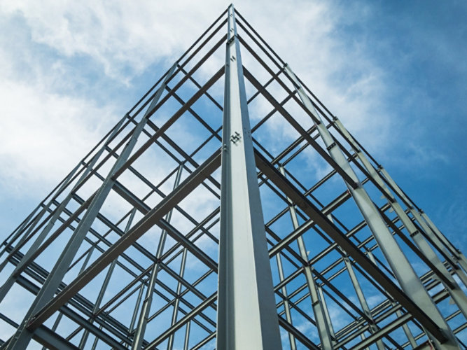 Steel frame made of galvanised steel